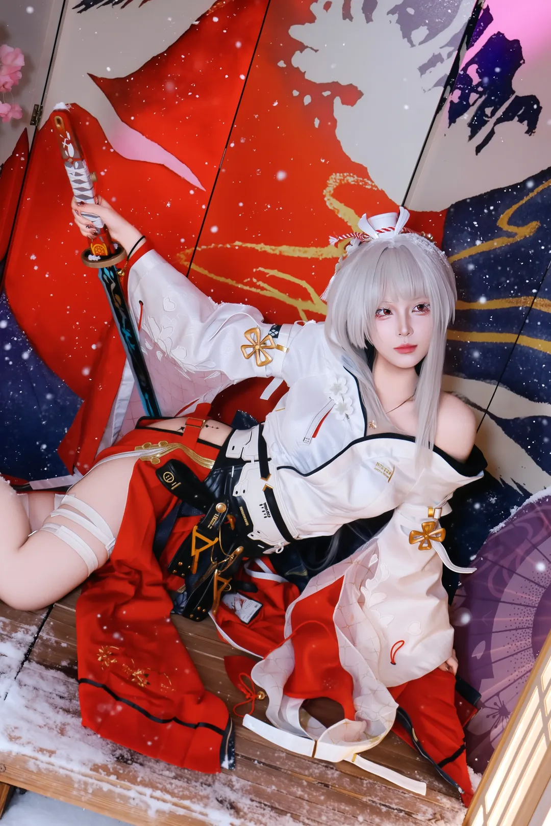 鸣潮, cosplay, 和风, 绯雪cos, 雪景棚拍 - 第2张