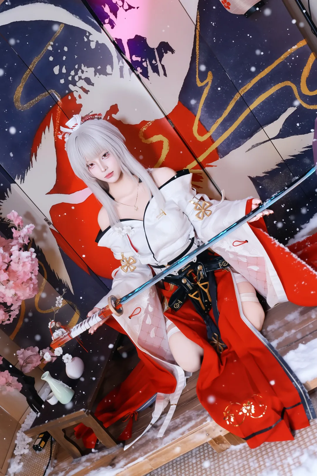 鸣潮, cosplay, 和风, 绯雪cos, 雪景棚拍 - 第3张