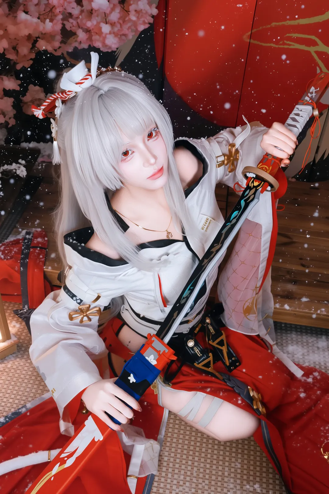 鸣潮, cosplay, 和风, 绯雪cos, 雪景棚拍 - 第5张