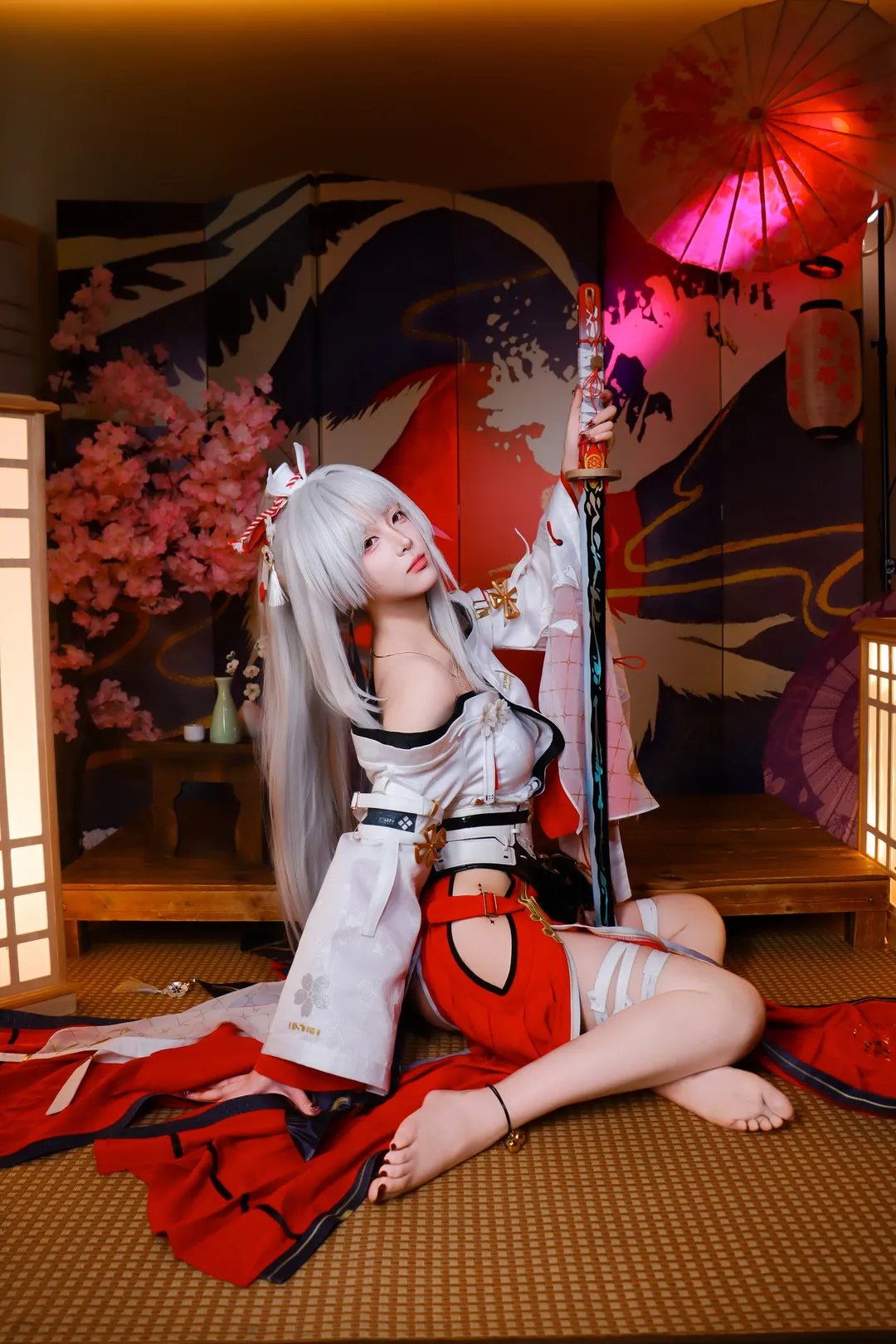 鸣潮, 和风, 绯雪cos, cosplay摄影, 日式巫女
