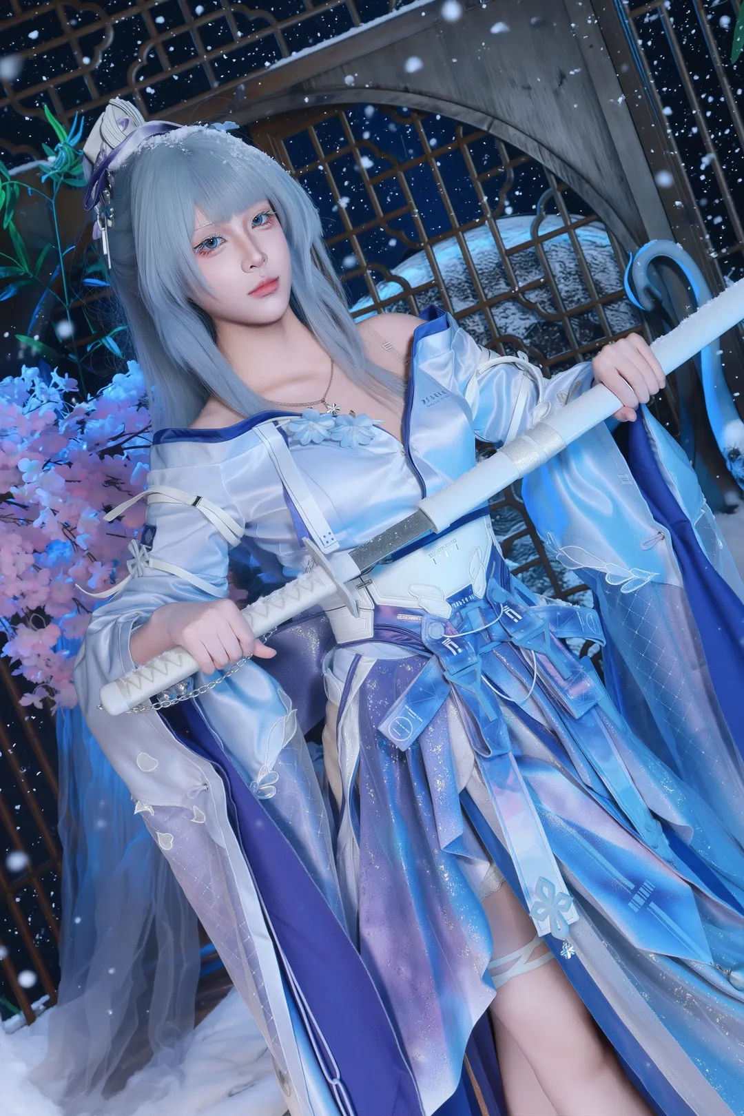 鸣潮, 古风cosplay, 雪景摄影, 绯雪cos, 仙侠造型 - 第3张