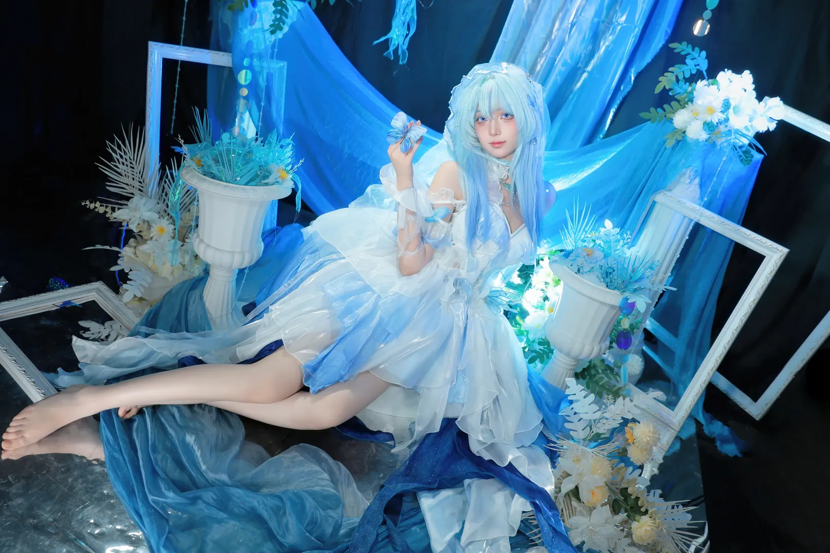 鸣潮, 守岸人cos, 蓝色系穿搭, cosplay日常, 水下摄影风 - 第3张