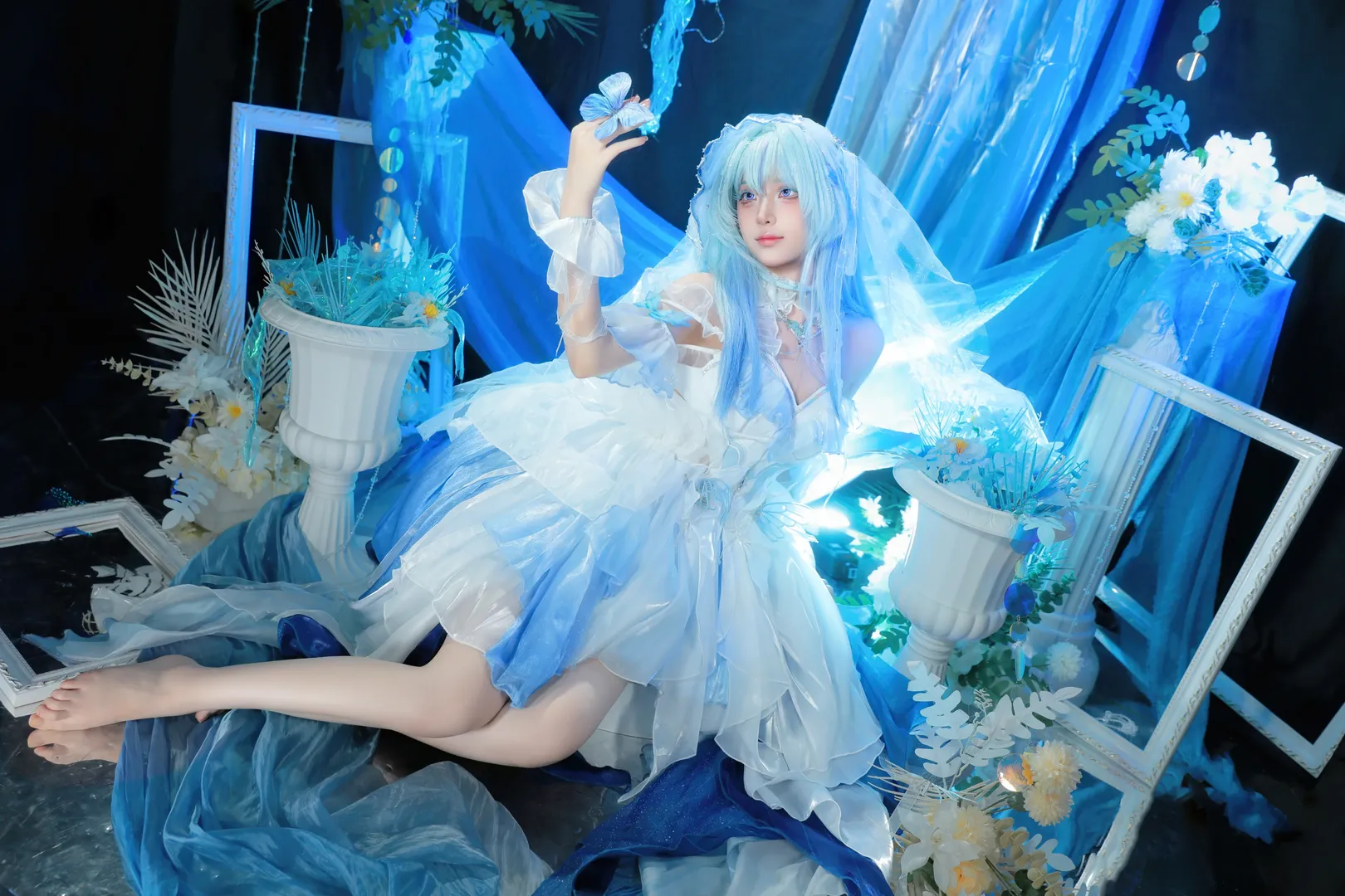 鸣潮, 守岸人cos, 蓝色系穿搭, cosplay日常, 水下摄影风 - 第4张