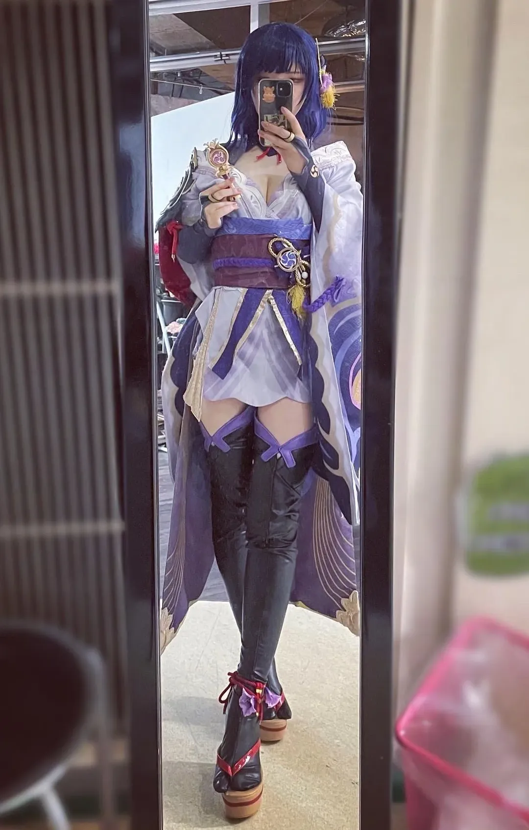 原神, 樱花外景, cosplay摄影, 雷电将军cos, 稻妻氛围 - 第3张