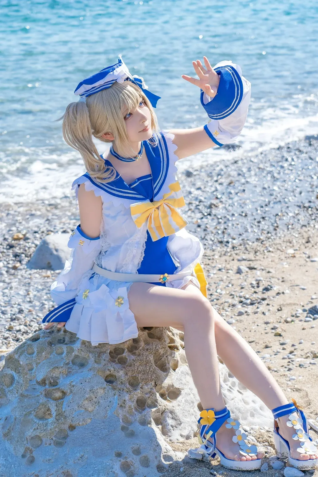 原神, 海边摄影, 芭芭拉cos, 二次元写真, 夏日cosplay