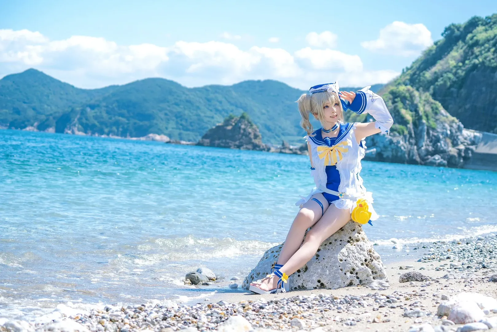 Genshin Impact, Beach photography, Barbara Cosplay, Anime-style photography, Summer cosplay - Image 4