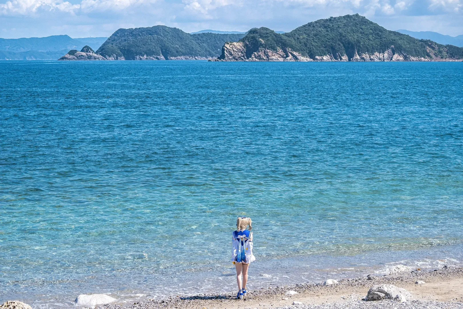 Genshin Impact, Beach photography, Barbara Cosplay, Anime-style photography, Summer cosplay - Image 5