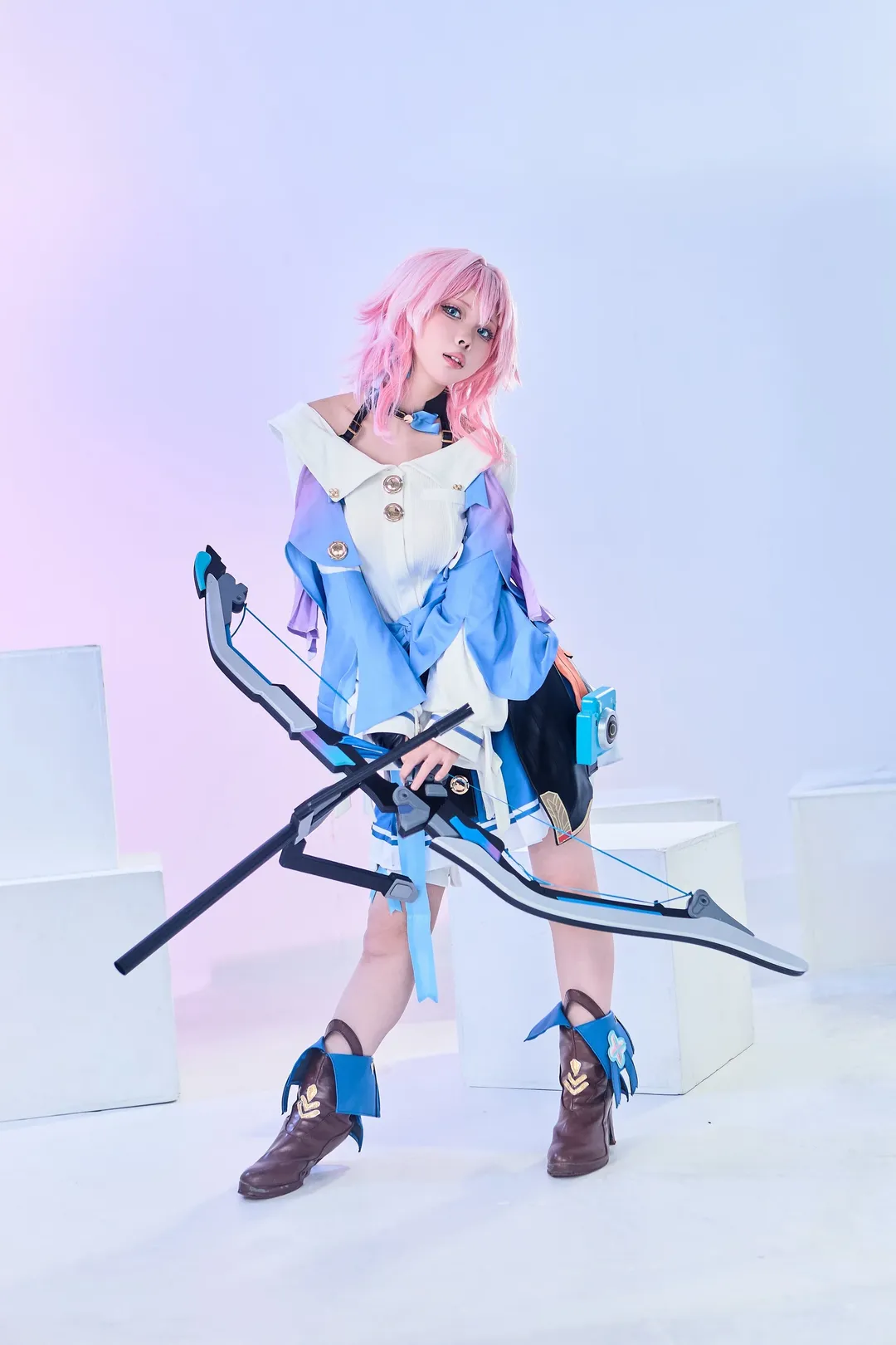崩壊：スターレイル, 三月なのか コスプレ, コスプレ撮影, ピンクのウィッグ, 弓の小道具 - 2枚目