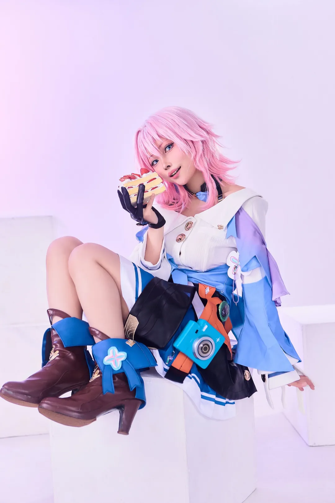 崩壊：スターレイル, 三月なのか コスプレ, コスプレ撮影, ピンクのウィッグ, 弓の小道具 - 4枚目