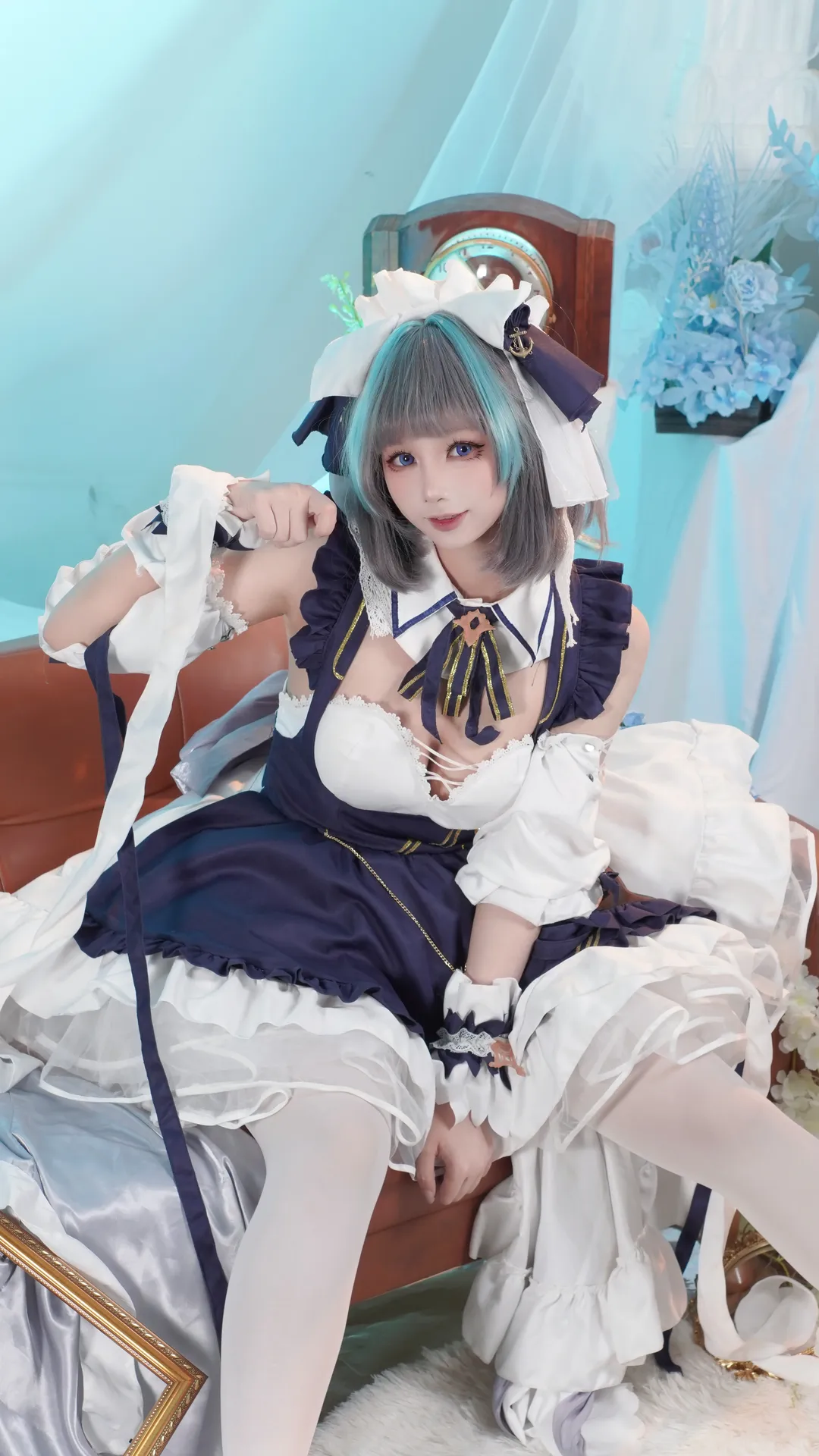 二次元撮影, チェシャー コスプレ, アズールレーン, メイド服, 初めての撮影
