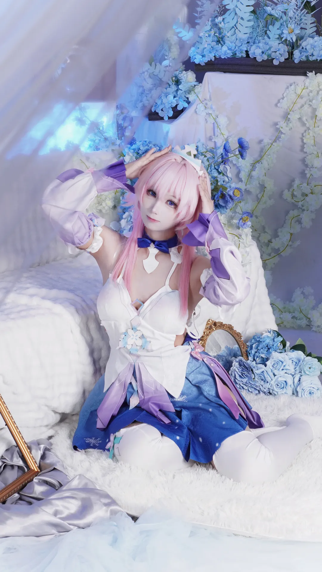 二次元少女, 崩坏星穹铁道, 三月七cos, cosplay摄影, 粉发角色