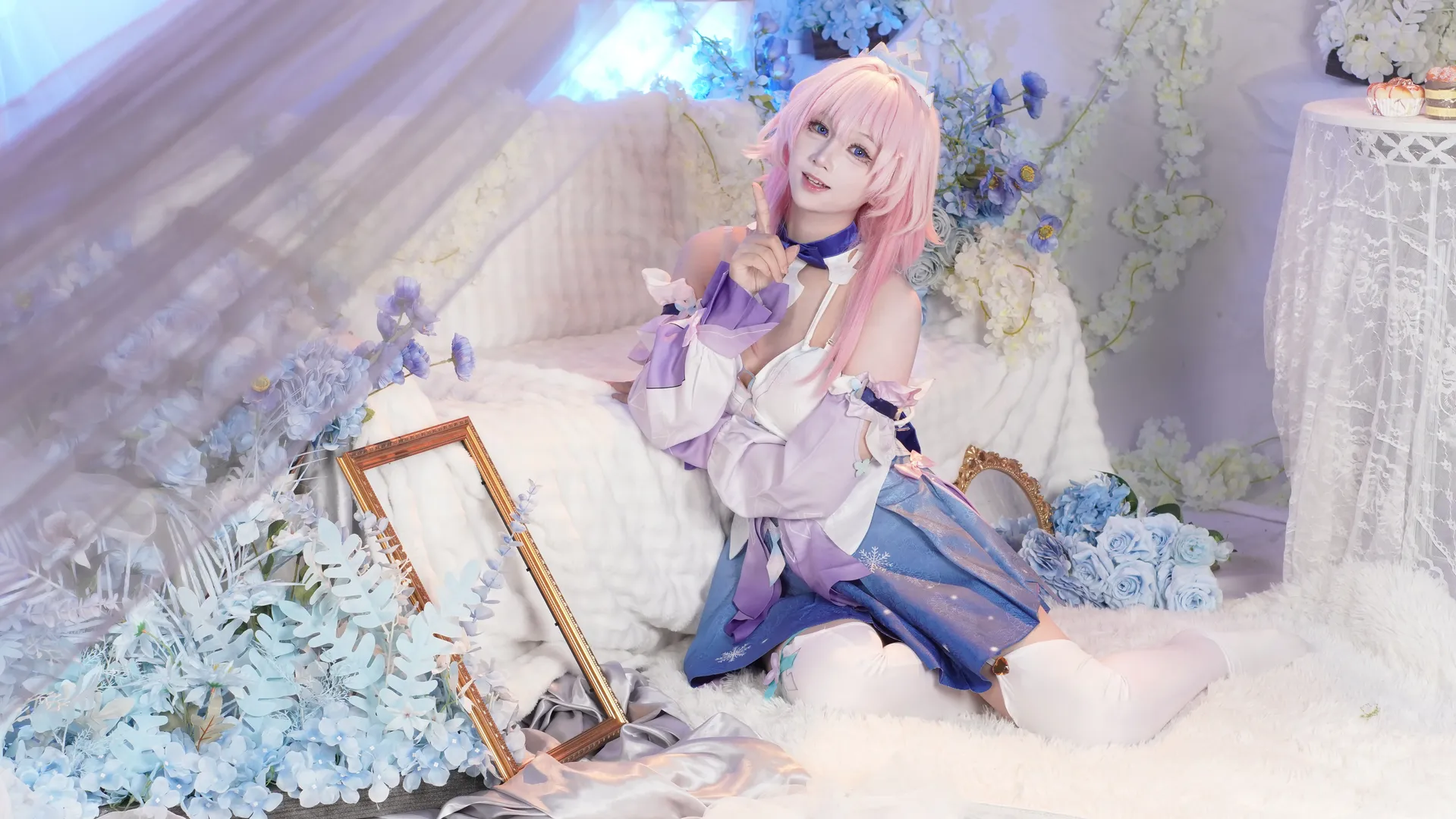 二次元少女, 崩坏星穹铁道, 三月七cos, cosplay摄影, 粉发角色 - 第3张