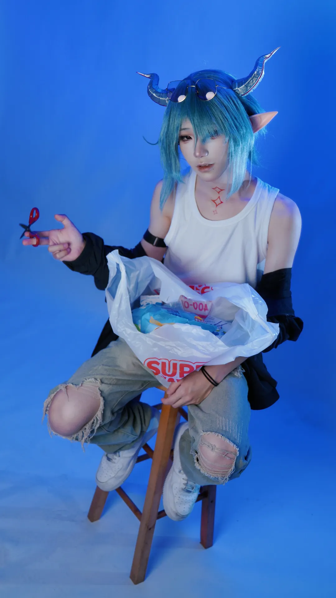 明日方舟, cosplay摄影, 蓝发cos, 日常穿搭, 渡桥cos - 第2张