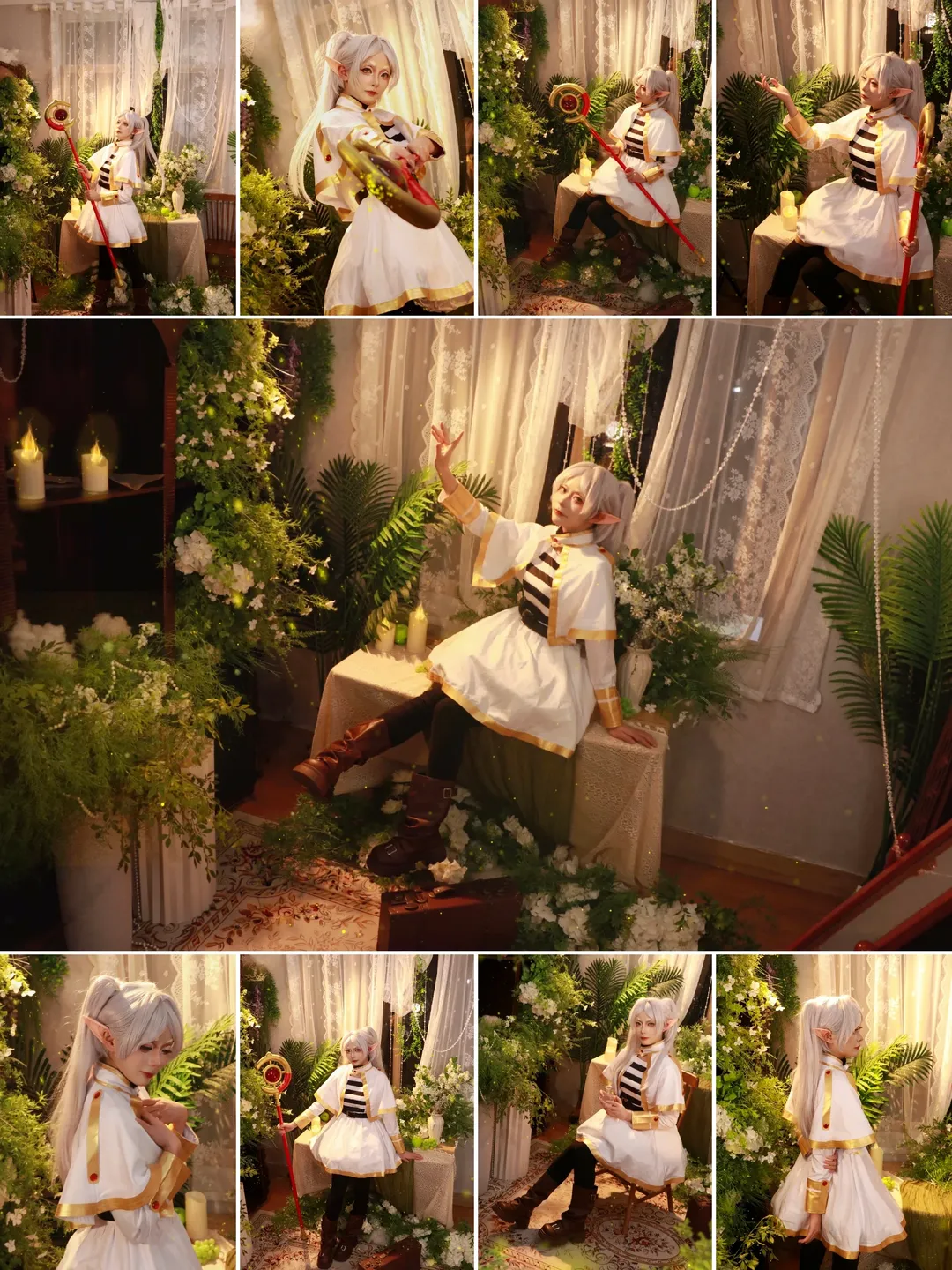 二次元摄影, 葬送的芙莉莲, 芙莉莲cos, 精灵cosplay, 白毛魔法师 - 第1张