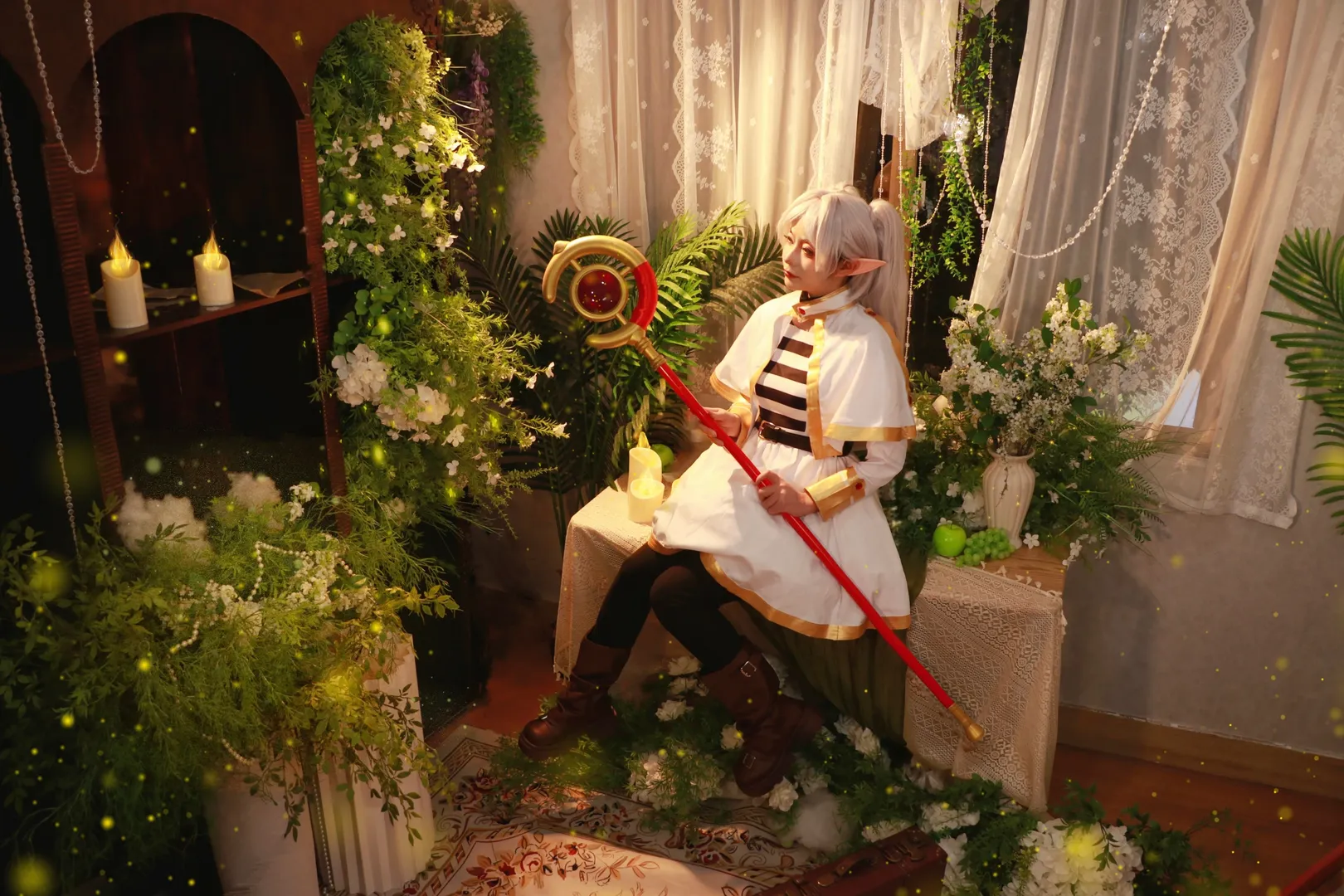 二次元摄影, 葬送的芙莉莲, 芙莉莲cos, 精灵cosplay, 白毛魔法师 - 第4张