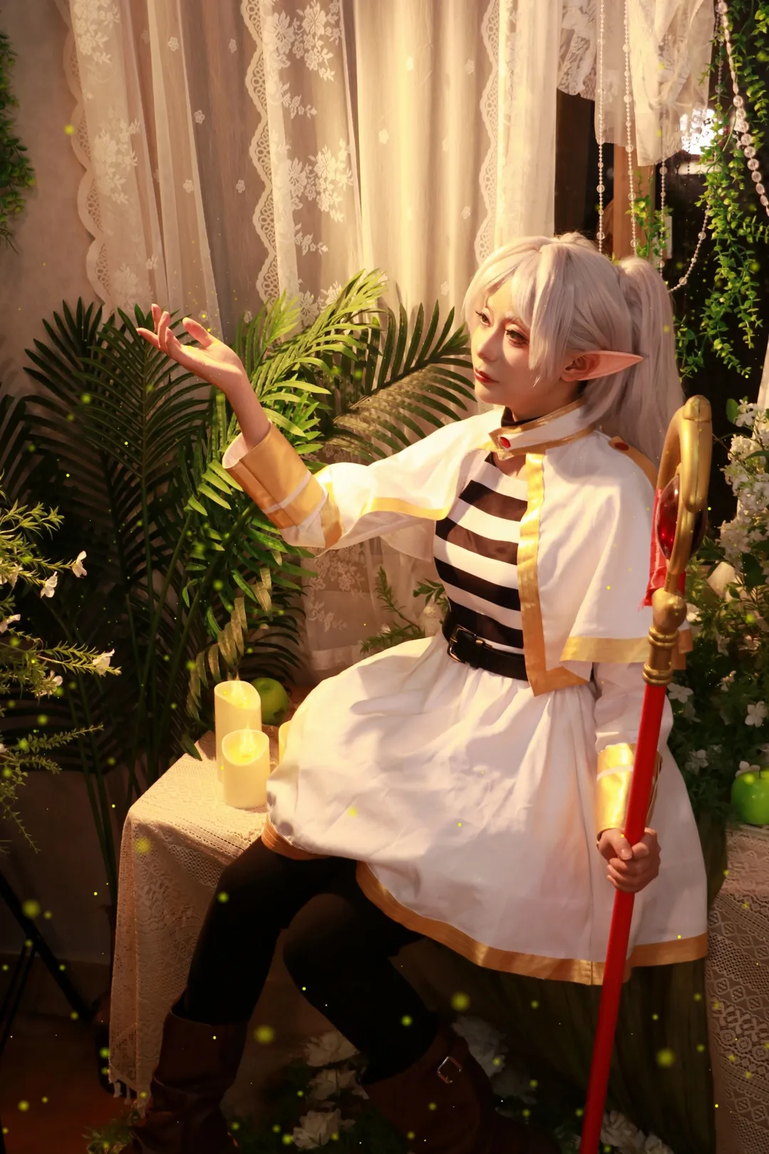二次元摄影, 葬送的芙莉莲, 芙莉莲cos, 精灵cosplay, 白毛魔法师 - 第5张