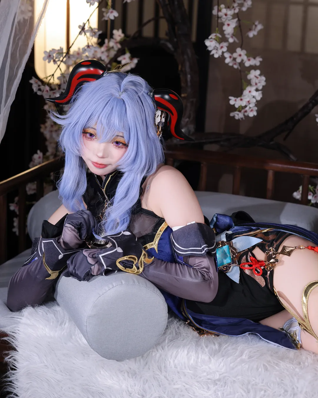 Genshin Impact, Ganyu Cosplay, Anime girl, Steadily guarding the moon, Ancient style photography