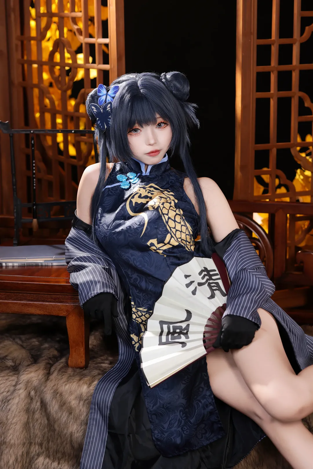 二次元, cosplay, 蔚蓝档案, 龙华妃咲cos, 国风旗袍 - 第3张