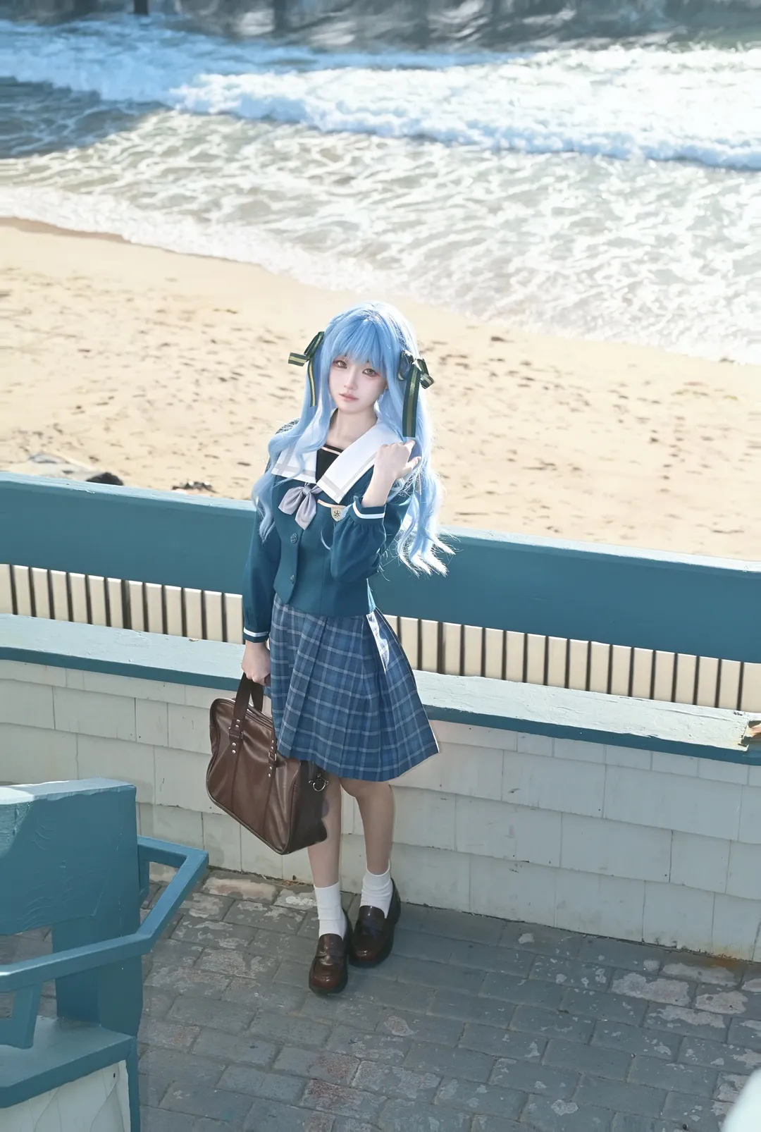 丰川祥子cos, Ave Mujica, 海边cosplay, bangdream, 白祥 - 第1张