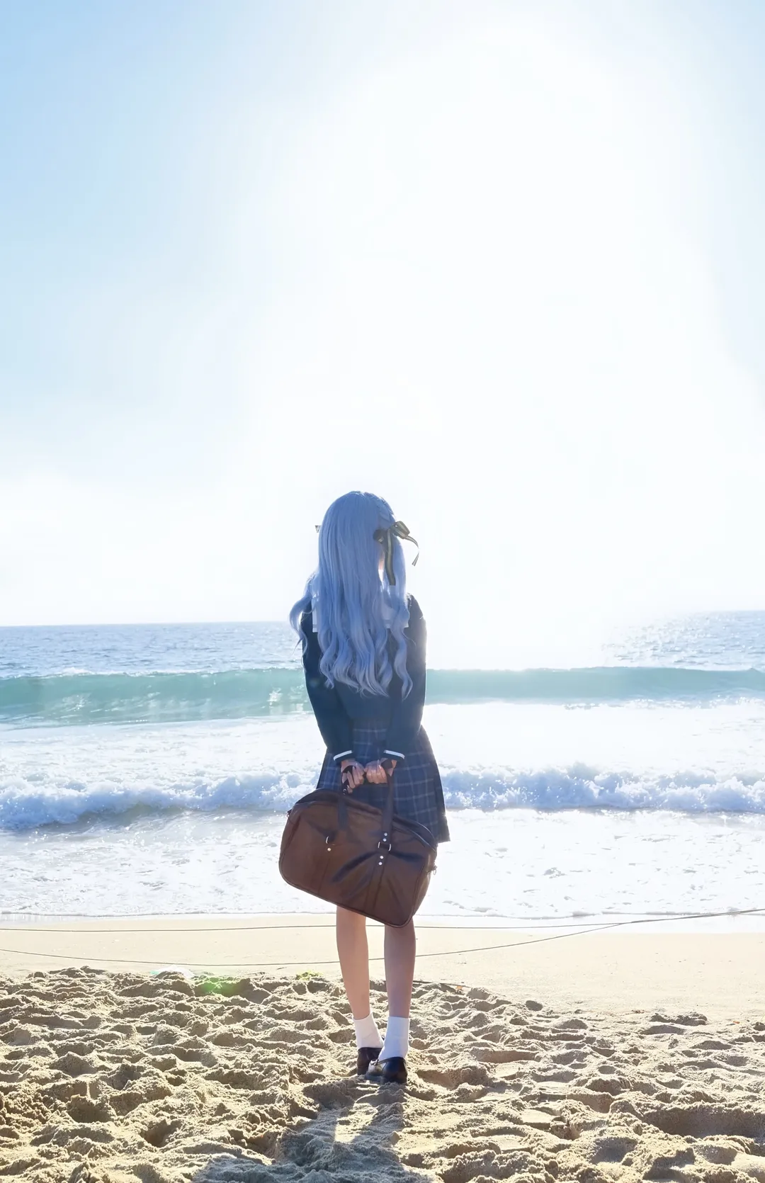 丰川祥子cos, Ave Mujica, 海边cosplay, bangdream, 白祥 - 第3张