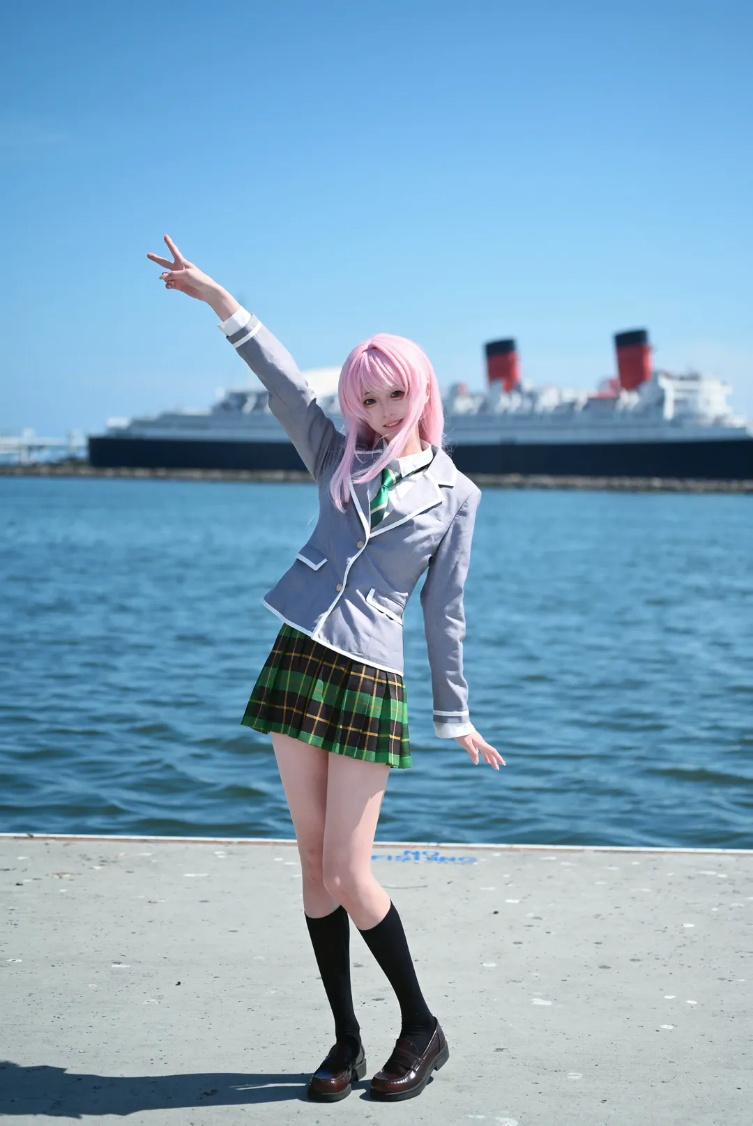 二次元日常, 千早愛音 コスプレ, バンドリ！It's MyGO!!!!!, JK制服コスプレ, ロサンゼルス写真