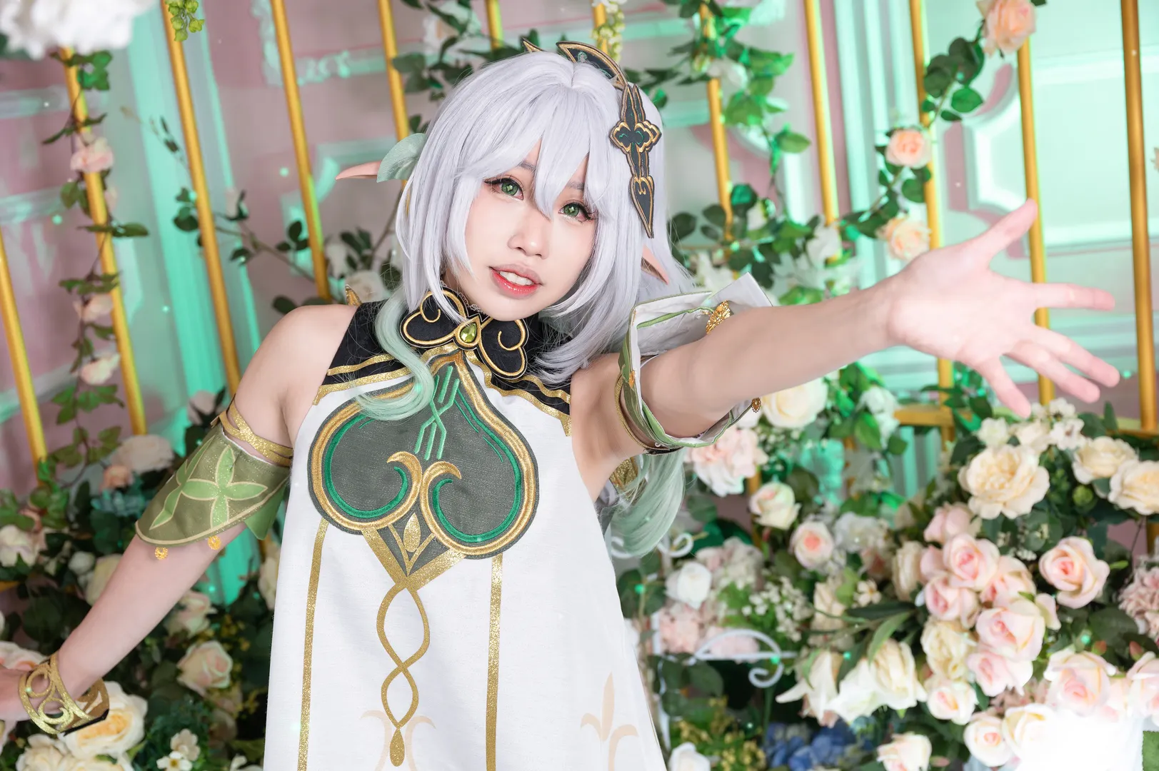 Genshin Impact, cosplay, Nahida Cosplay, Flower field photography, Dendro Archon - Image 6