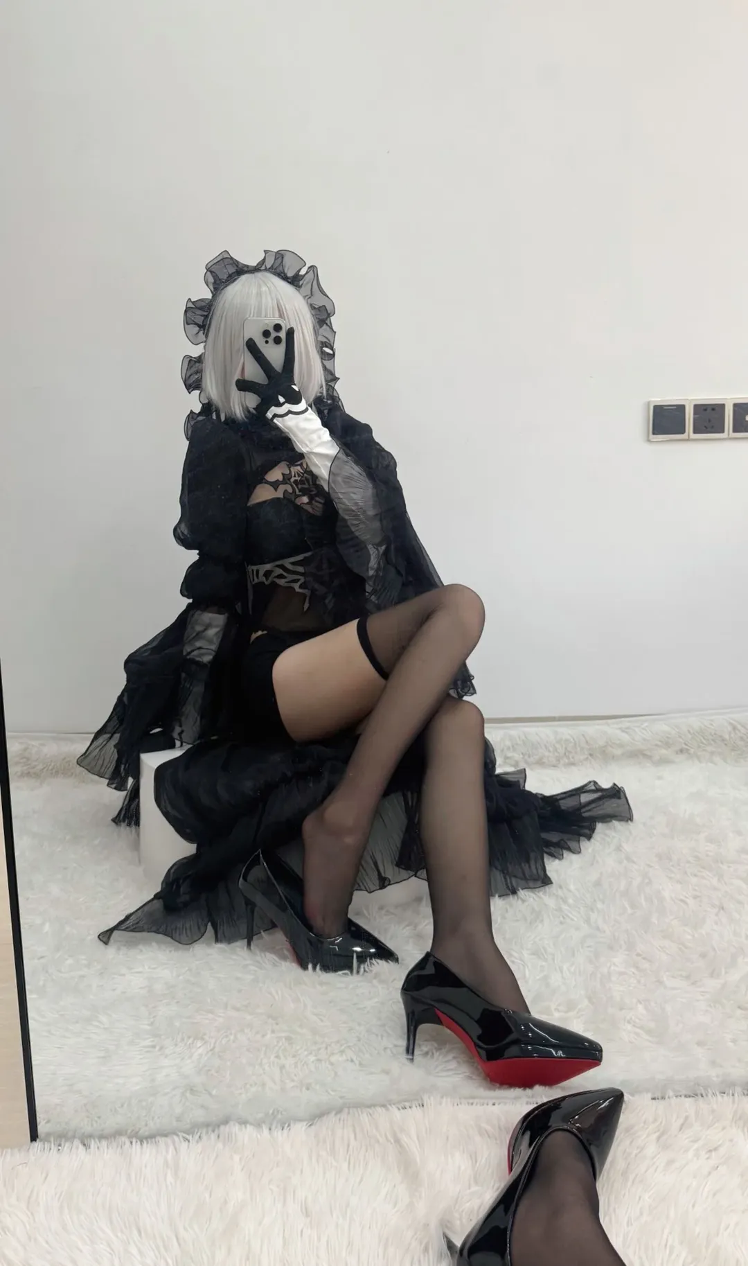 cosplay, 2b花嫁cos, 尼尔机械纪元, 暗夜风格, 哥特服装 - 第2张