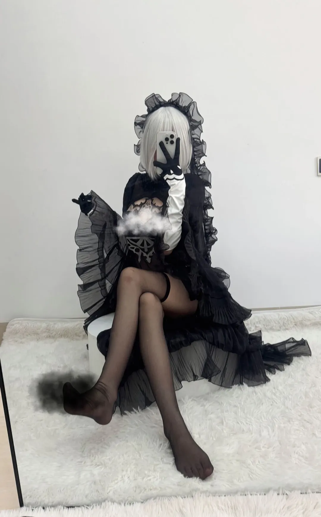 cosplay, 2b花嫁cos, 尼尔机械纪元, 暗夜风格, 哥特服装 - 第3张