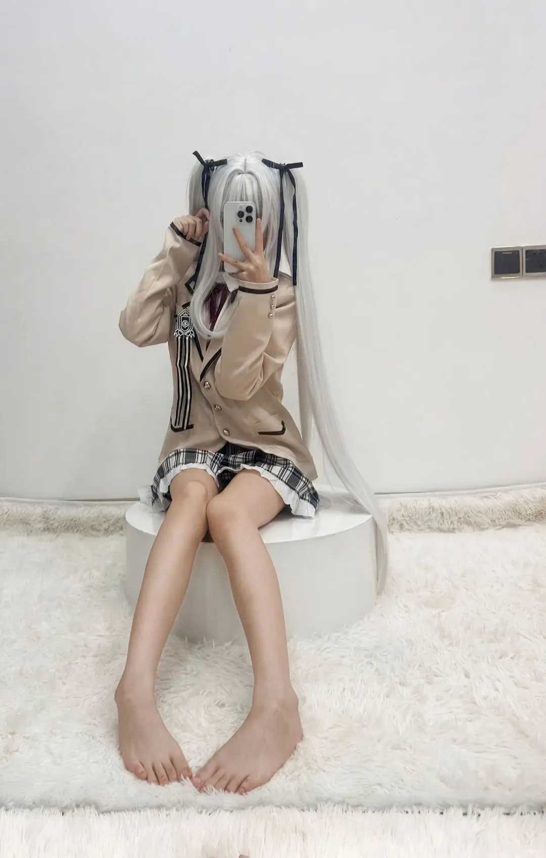 コスプレ日常, 篝ノ霧枝コスプレ, 美少女万華鏡, 銀髪ツインテール, 制服コーデ - 3枚目
