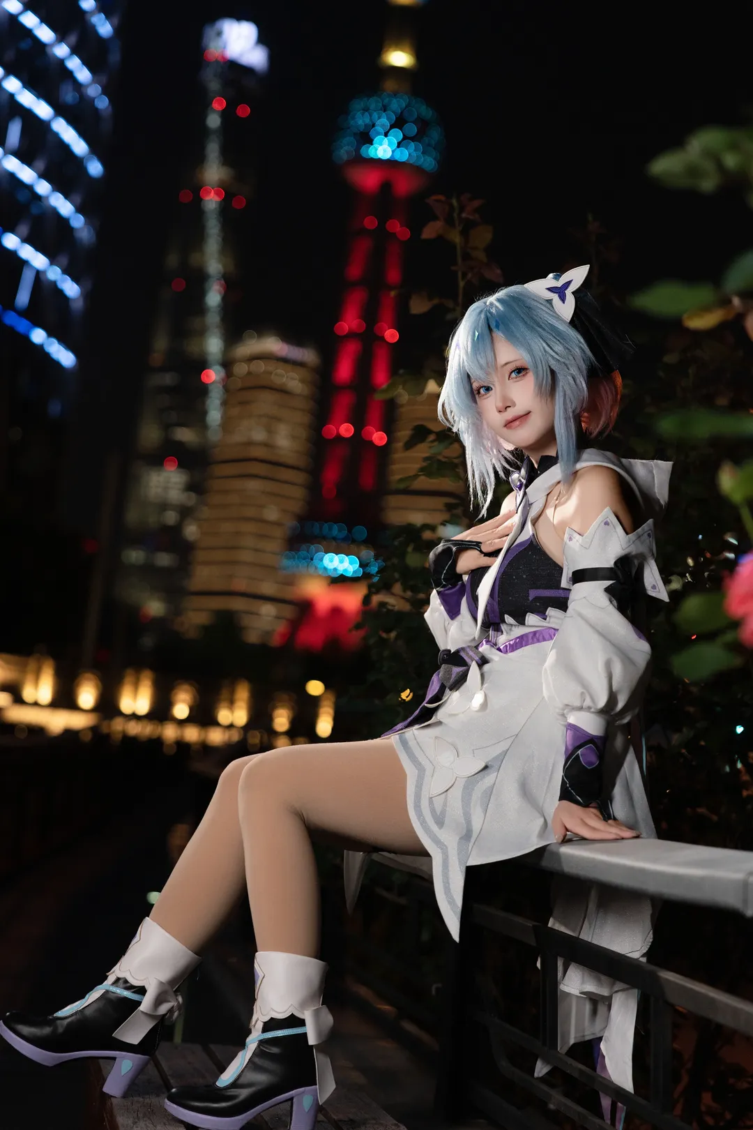 二次元摄影, 王者荣耀, 城市夜景, 小乔cos, 时之魔女