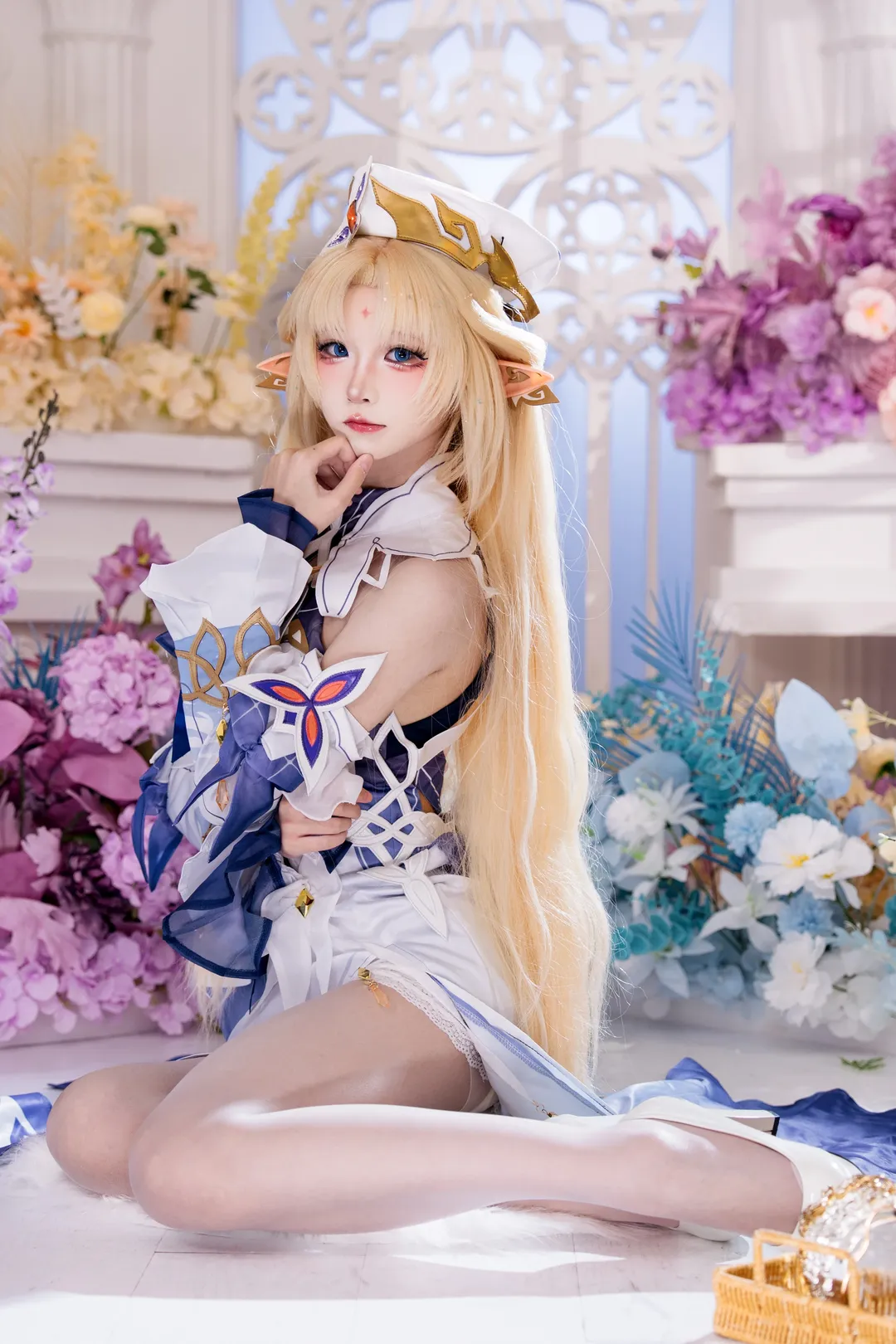 原神, 二次元撮影, ニコ・リヤン コスプレ, 魔女コスプレ, 白髪エルフ - 1枚目