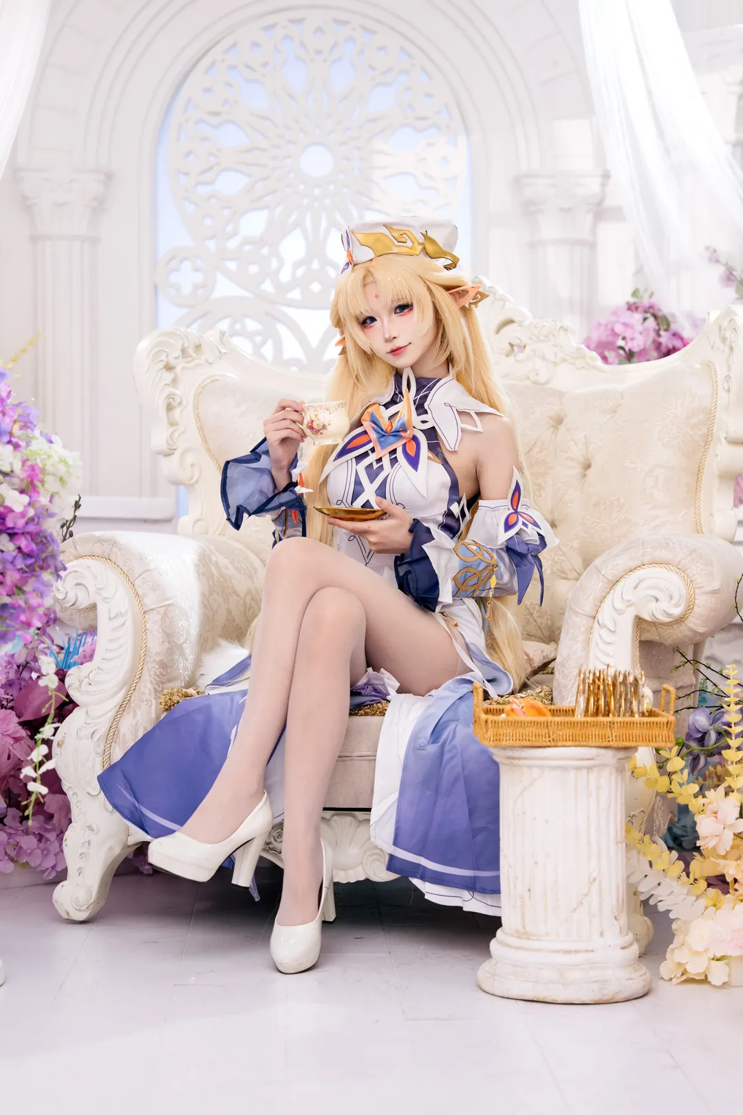 原神, 二次元摄影, 尼可莱恩cos, 魔女cos, 白毛精灵