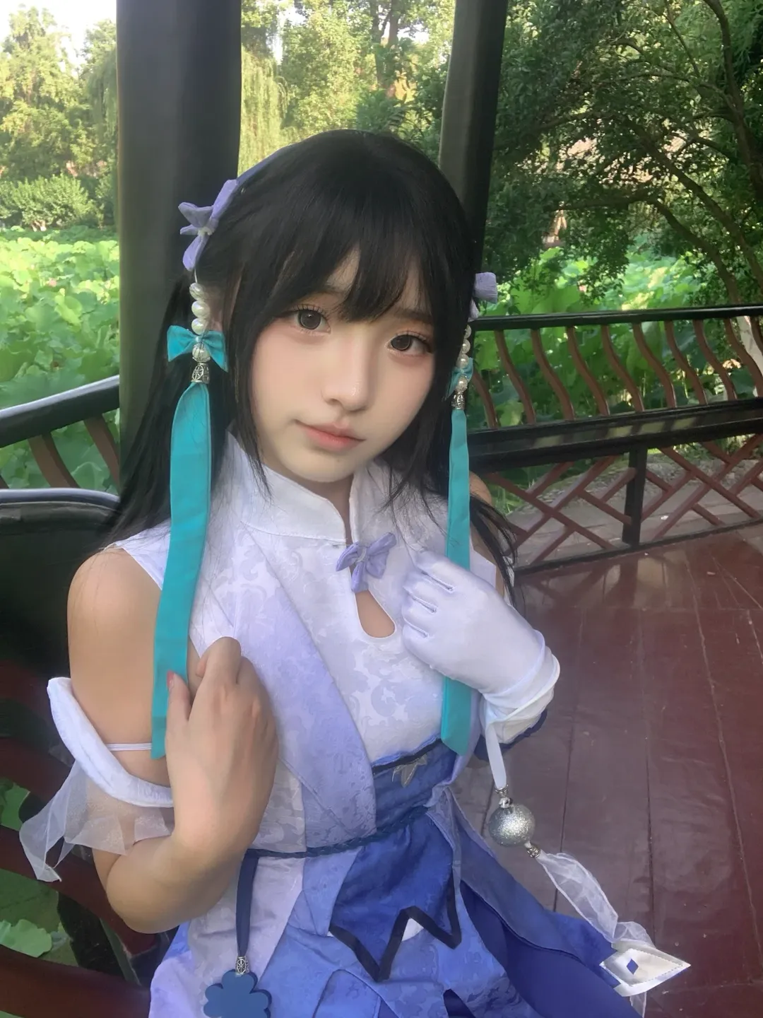 古風撮影, 西施コスプレ, 中華風コスプレ, 王者栄耀の同人, 蓮池のロケ