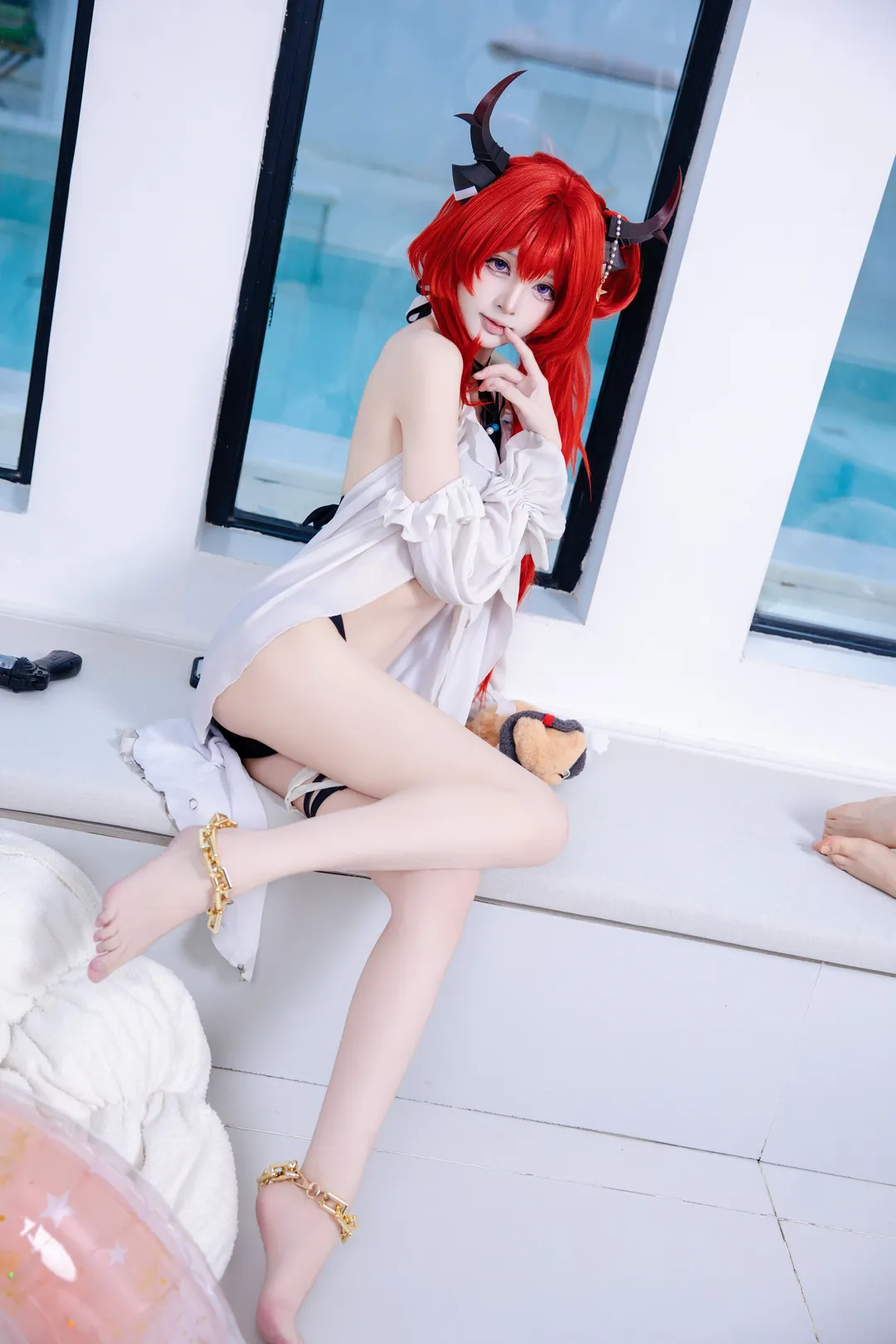 ロールプレイ, 二人コスプレ, プールコスプレ, 夏の清涼感, 水辺撮影 - 2枚目