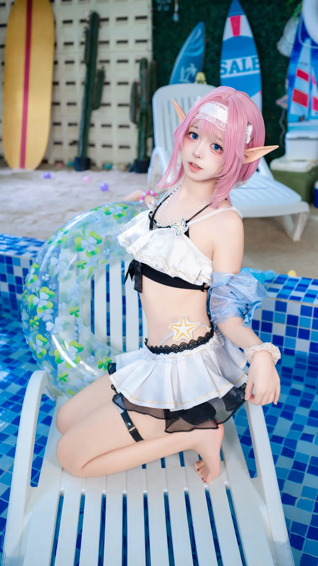 Elysia Cosplay, Anime girl, Swimsuit cosplay, Photography daily life, Pink and cute - Image 4