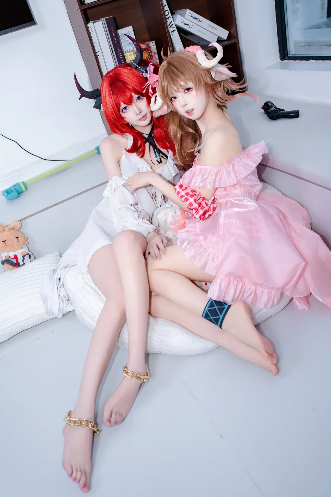 双人cos, 室内摄影, cosplay穿搭, 二次元正片, 兽耳娘cos - 第1张