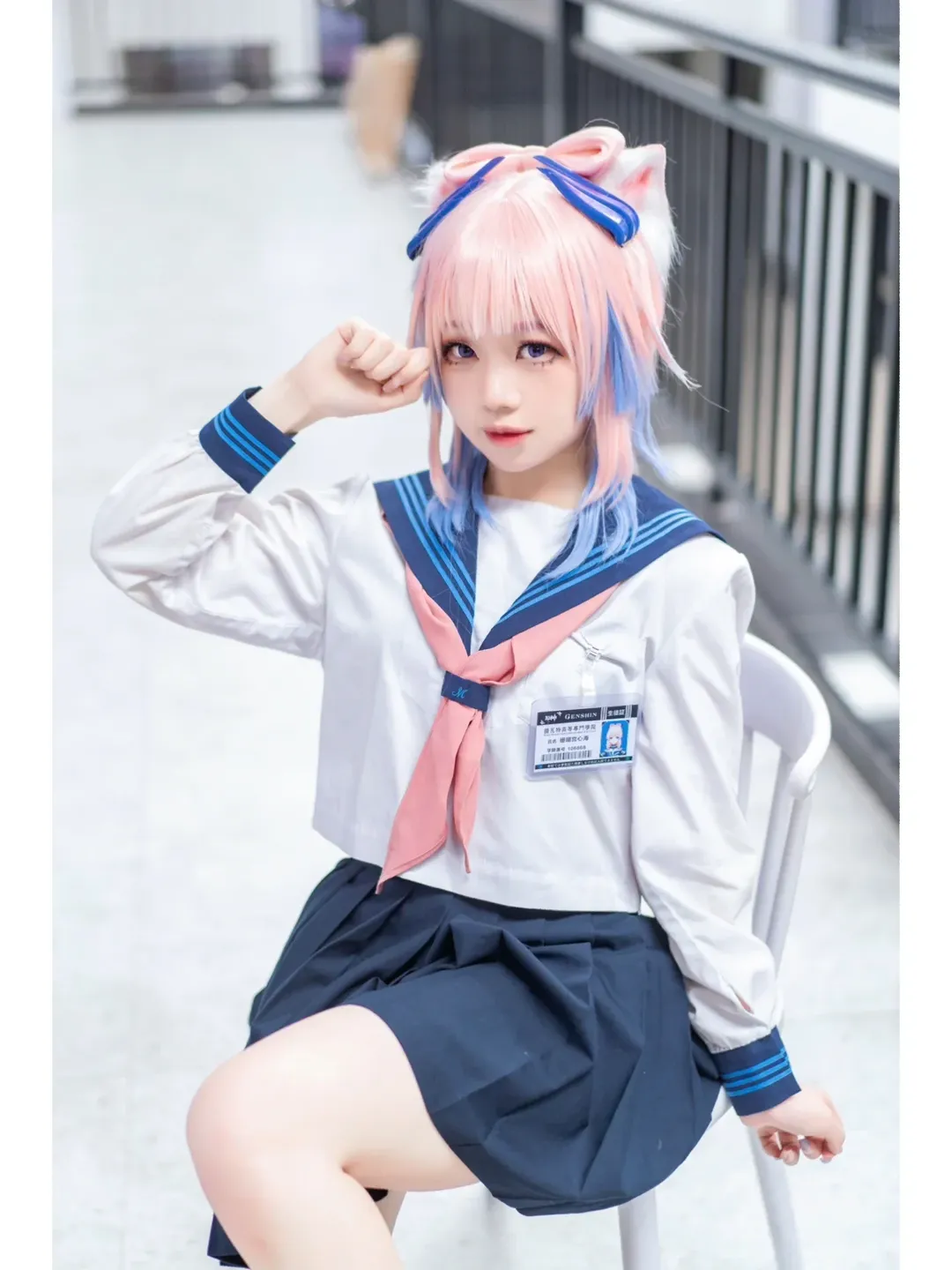 Genshin Impact, cosplay, Sangonomiya Kokomi cosplay, Guangzhou Anime Convention, JK uniform - Image 2