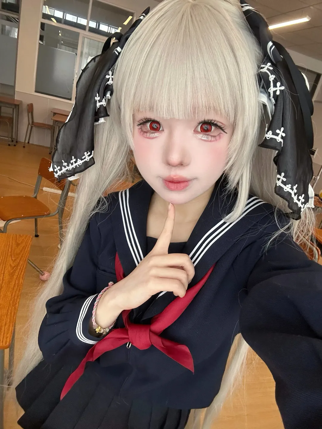 碧蓝航线, 二次元cosplay, 可畏cos, 教室写真, 水手服JK - 第2张