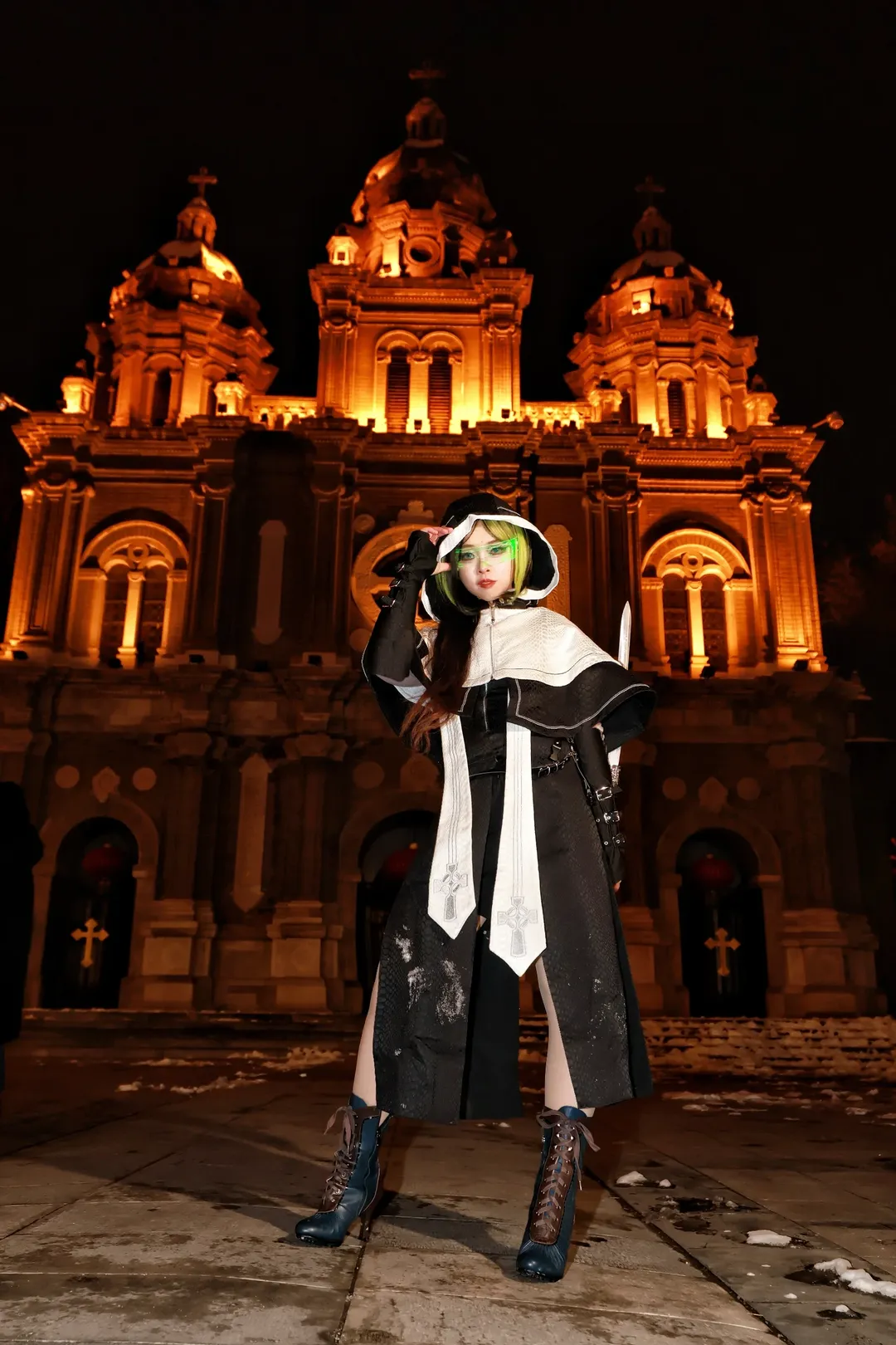 ゴシック風コスプレ, 雪景色ポートレート, サイバーアサシン, 戦闘少女, 王府井天主堂 - 10枚目
