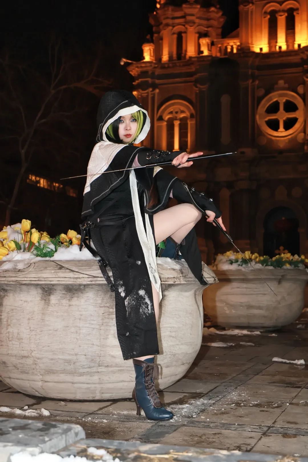 ゴシック風コスプレ, 雪景色ポートレート, サイバーアサシン, 戦闘少女, 王府井天主堂 - 9枚目