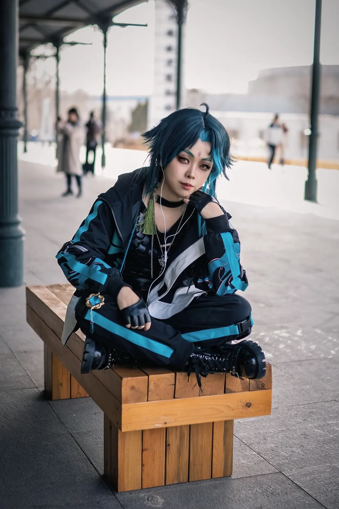 原神, cosplay正片, 机能风穿搭, 魈cos, 铁轨摄影 - 第5张
