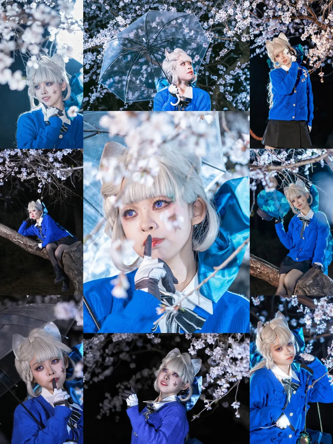 琳妮特cos, cosplay正片, 玉渊潭樱花, 夜樱摄影, 日系少女风 - 第1张