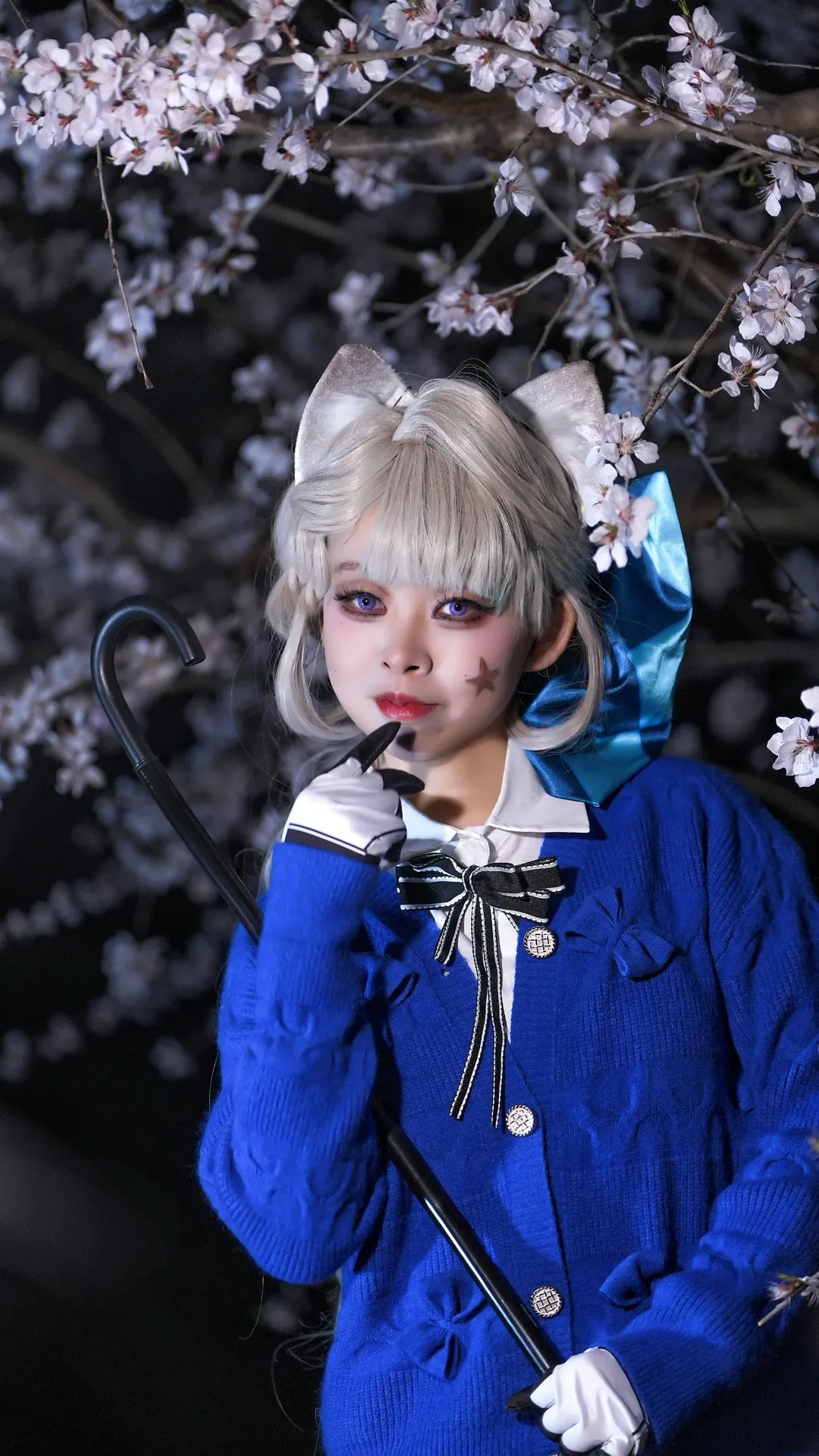 琳妮特cos, cosplay正片, 玉渊潭樱花, 夜樱摄影, 日系少女风 - 第10张