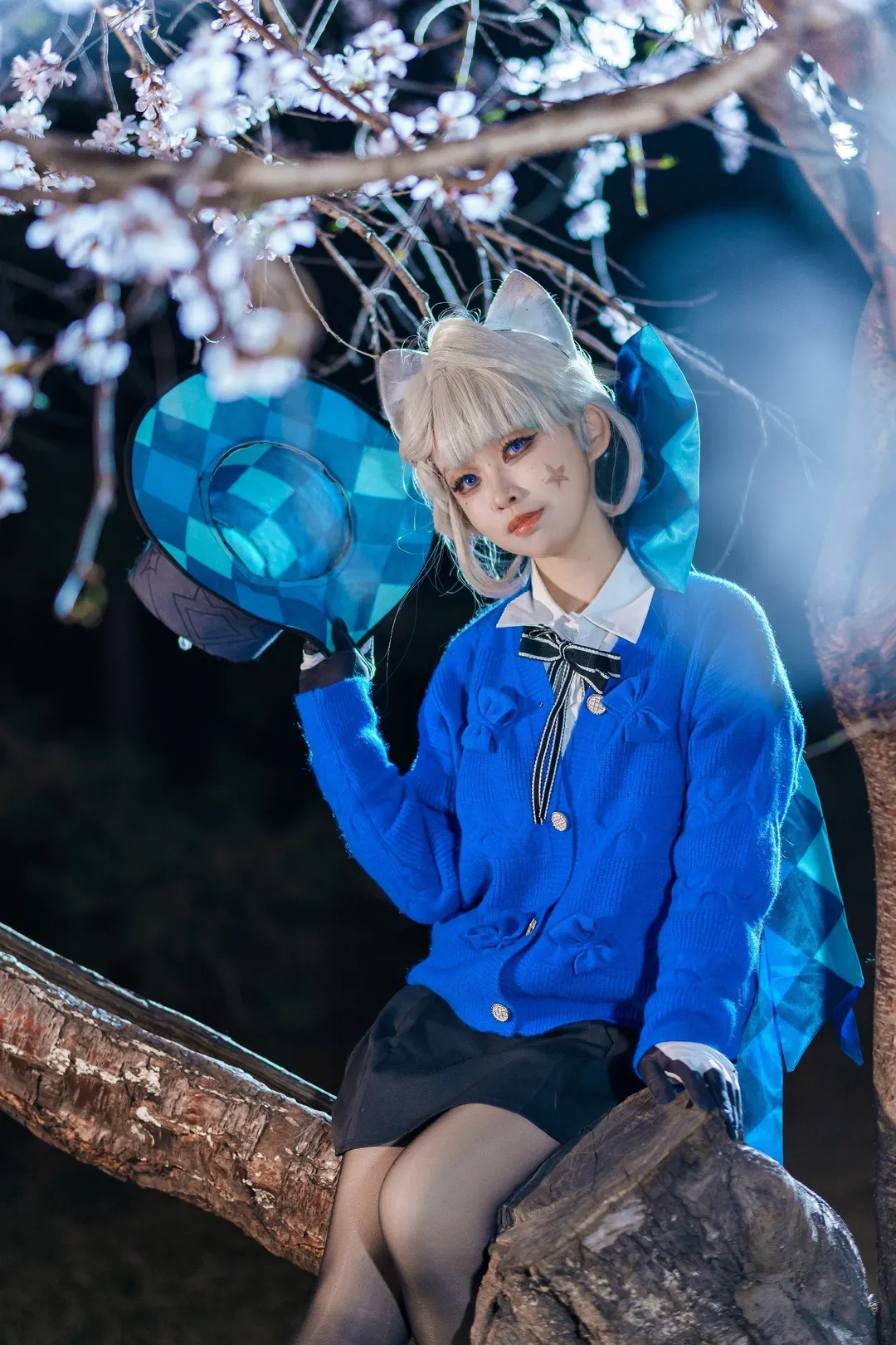 琳妮特cos, cosplay正片, 玉渊潭樱花, 夜樱摄影, 日系少女风 - 第15张