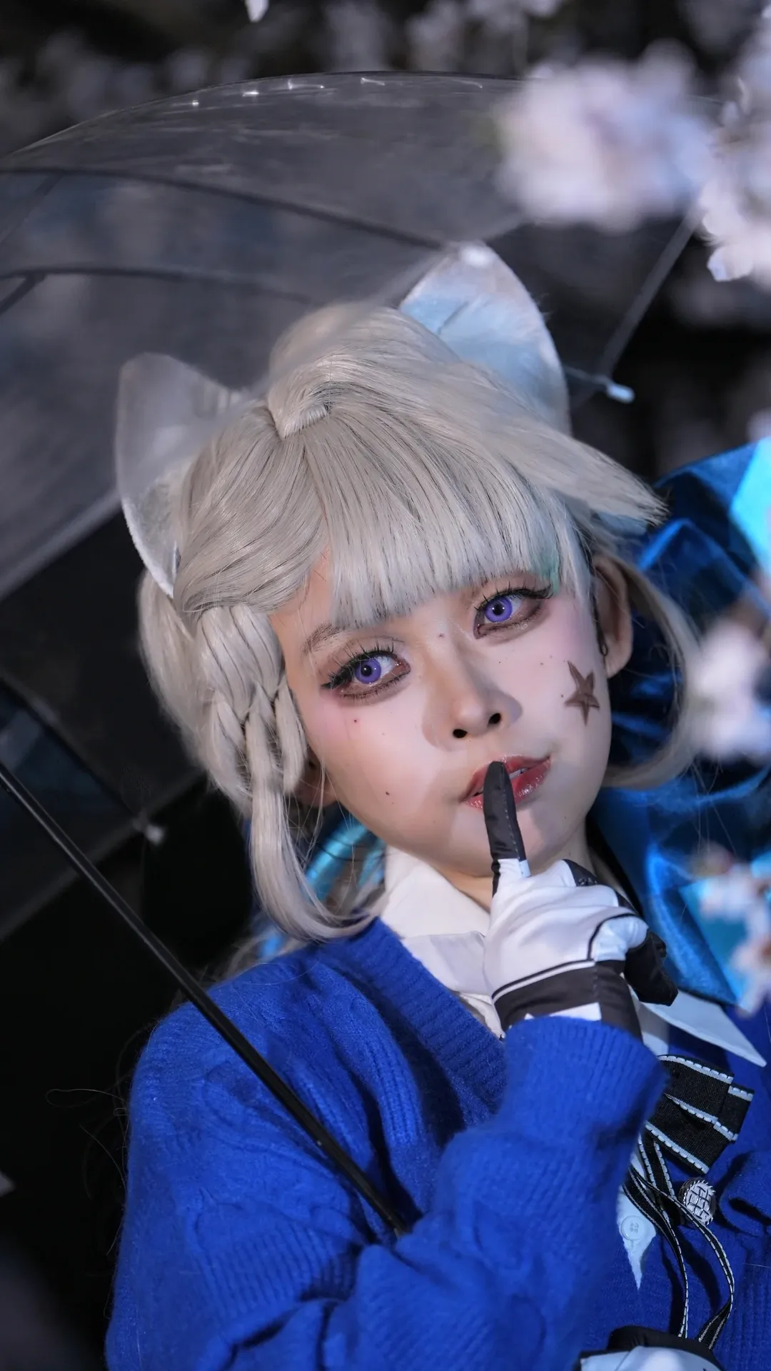 琳妮特cos, cosplay正片, 玉渊潭樱花, 夜樱摄影, 日系少女风 - 第3张