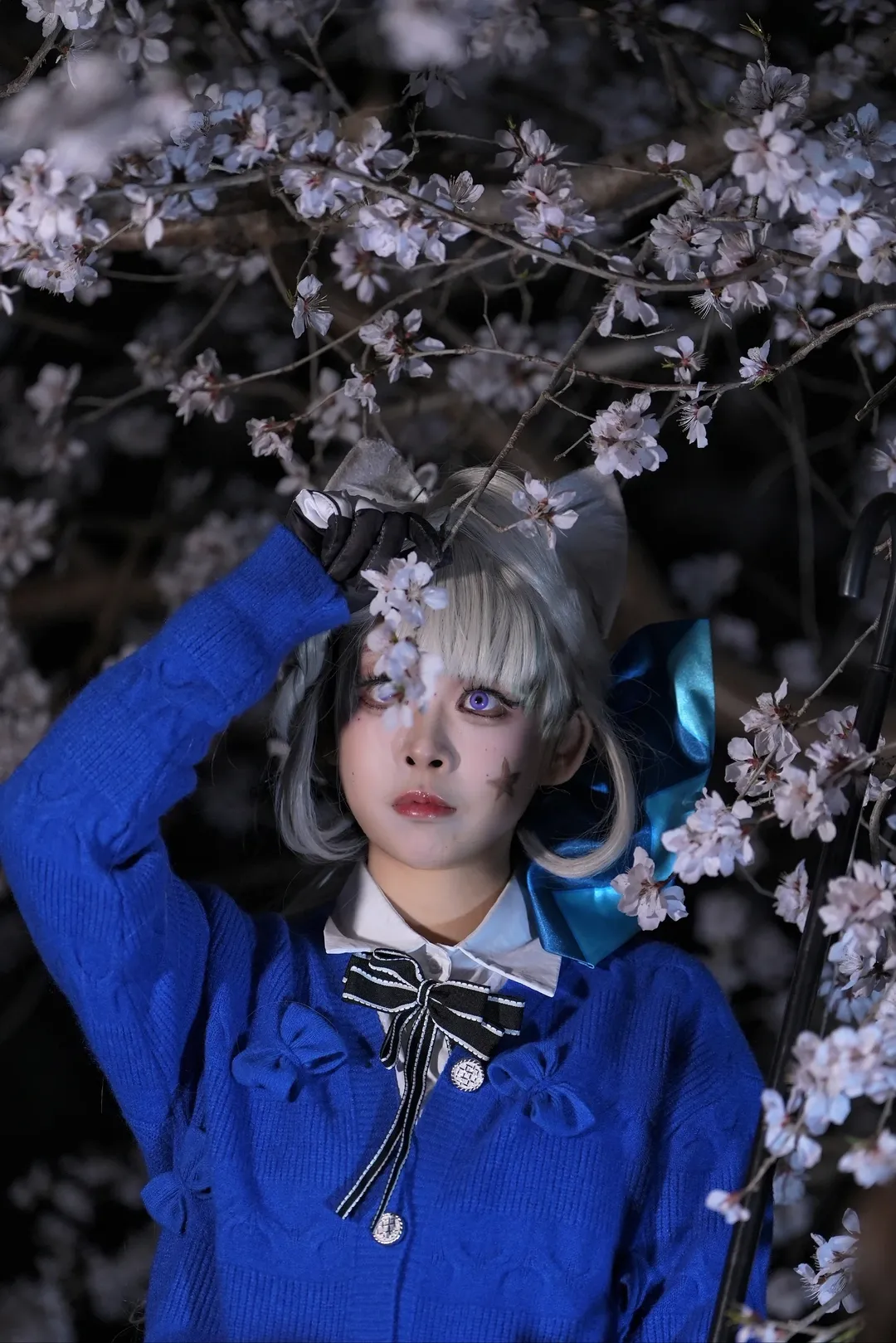 琳妮特cos, cosplay正片, 玉渊潭樱花, 夜樱摄影, 日系少女风 - 第4张
