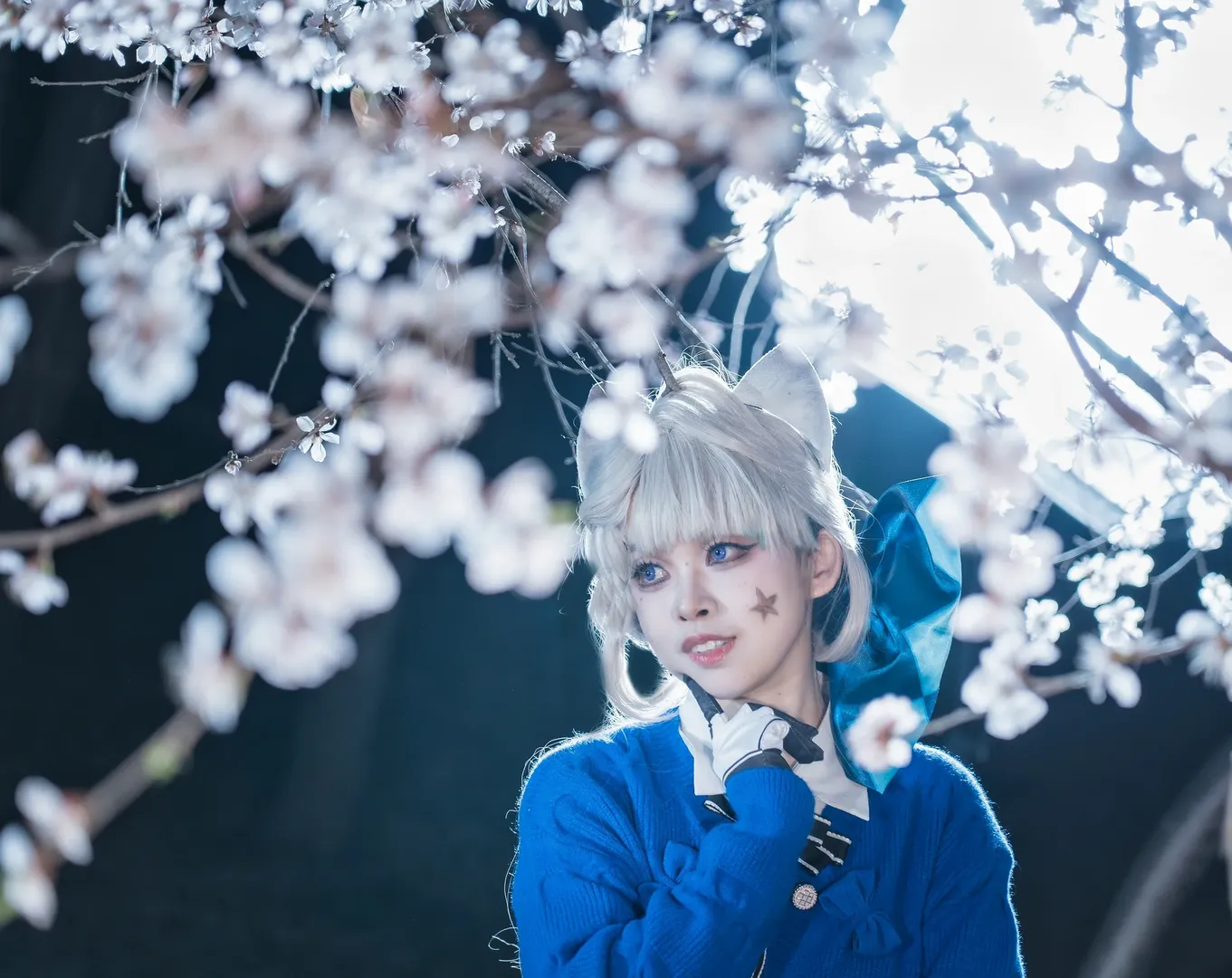 琳妮特cos, cosplay正片, 玉渊潭樱花, 夜樱摄影, 日系少女风 - 第6张