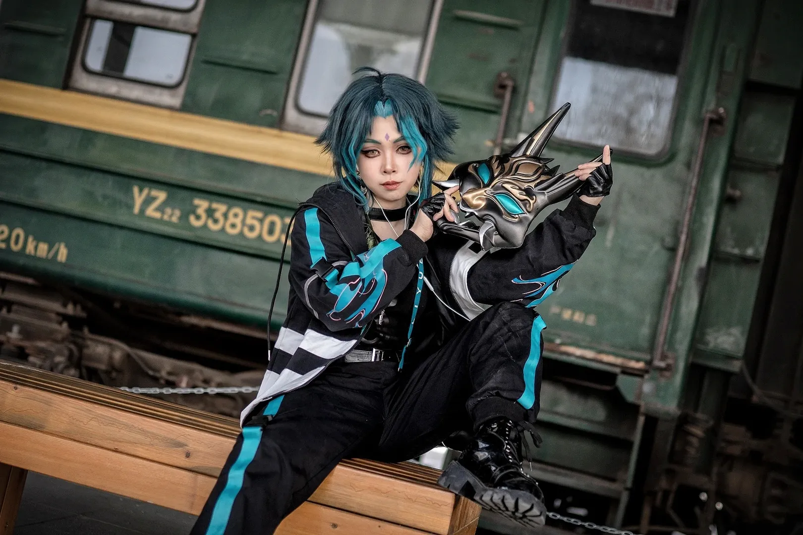 Genshin Impact, cosplay, Outdoor photography, Xiao cosplay, Boyish style outfit - Image 3