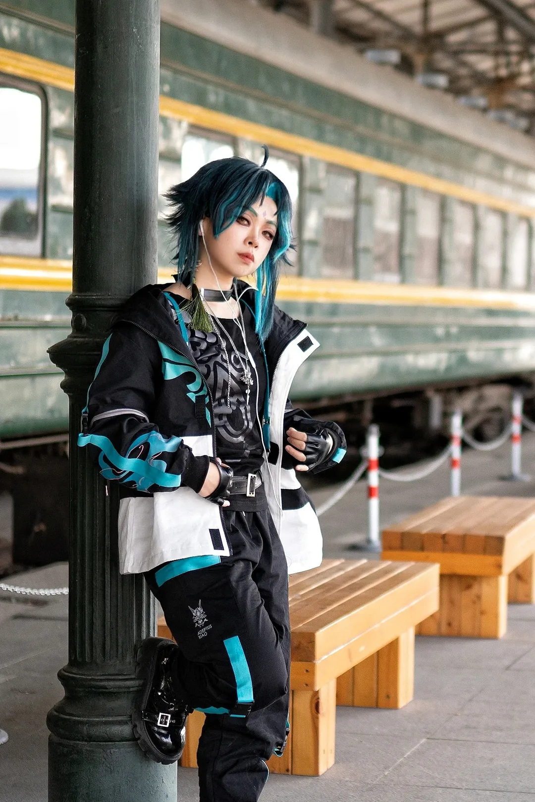 原神, cosplay, 户外摄影, 魈cos, 少年感穿搭