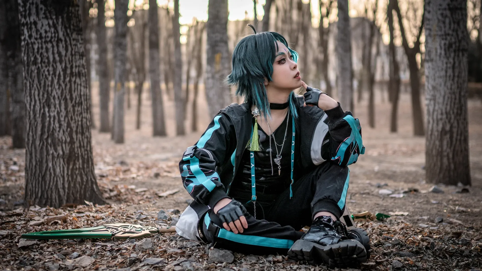 Genshin Impact, cosplay, Outdoor photography, Xiao cosplay, Boyish style outfit - Image 8